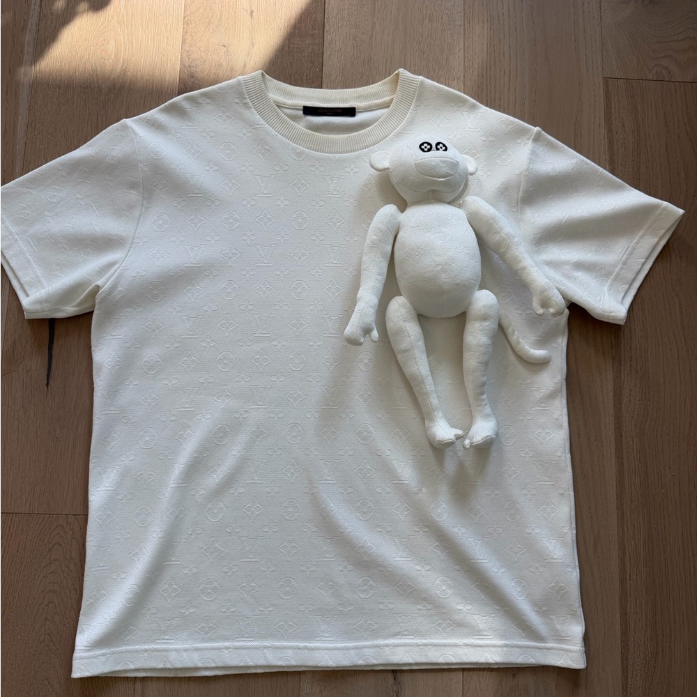 Louis Vuitton monogram Virgil 3D monkey T shirt sz large white SS21 L